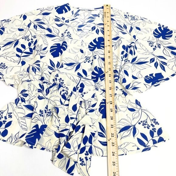 Sweet Rain| Women's Hawaiian Print Top| Dolman Sleeve Blouse Size M - Picture 9 of 10